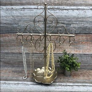Golden Jewelry Holder with attached dish. 🎈